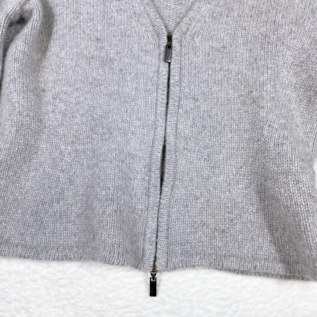 フォクシーブティック　ダブルジップ　カーディガン　カシミヤ　グレー