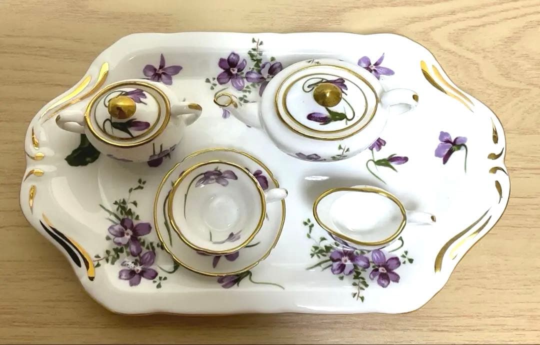 ハマースレイ　バイオレット　ミニチュア　ティーセット