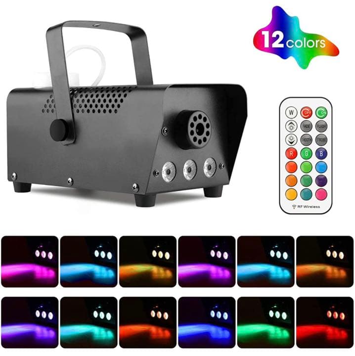 スモークマシン フォグマシン 500W 3 LED RGBモード 赤、緑青LED