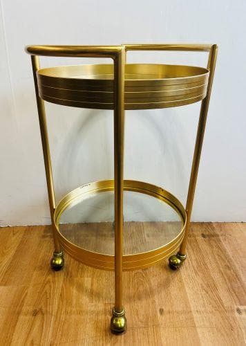 J【中古】ニチエス【アルミンチェア】キッチンサービングカート 2段式 ワゴン