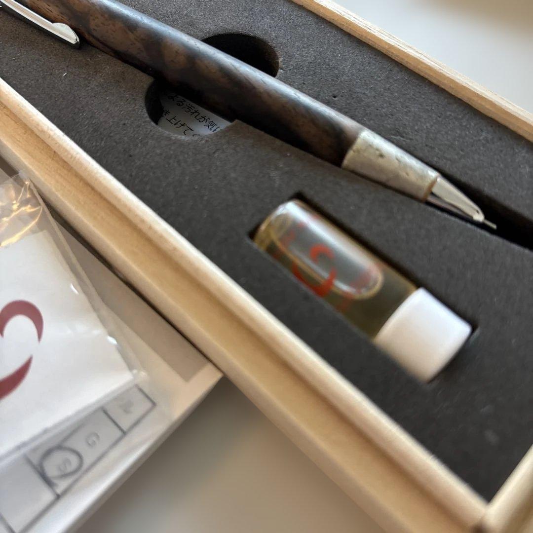 野原工芸　特上黒柿　斑紋金具　純銀色