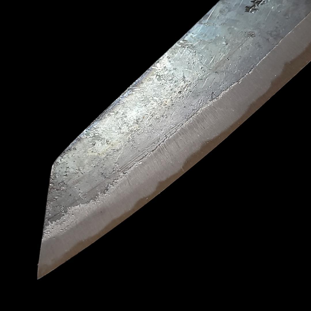 青紙２号 黒打 文化包丁 170㎜ G9396 ベリ柄 手作り １点物 月光作