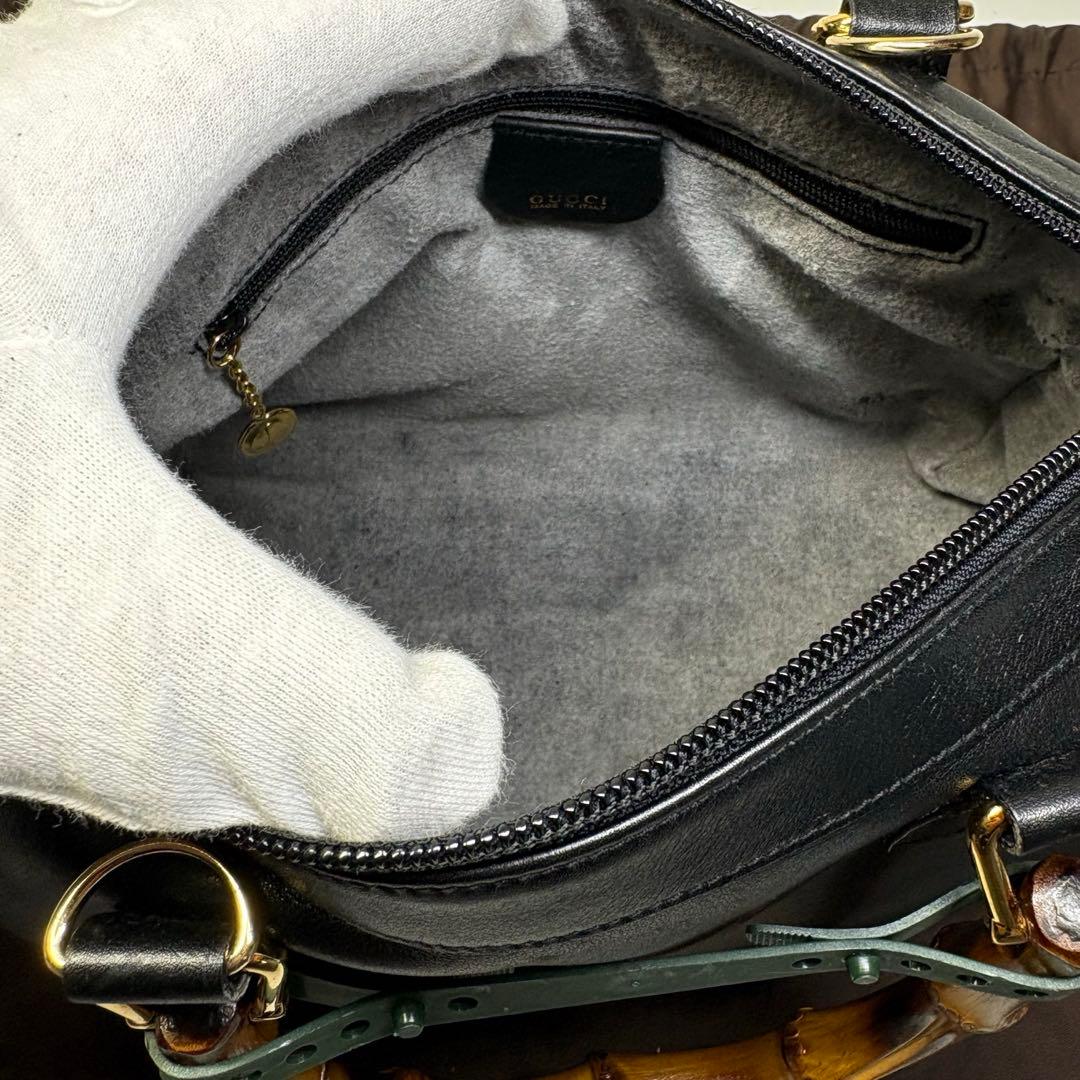 極美品　GUCCI グッチバンブーレザーミニボストン　2way ショルダーバッグ