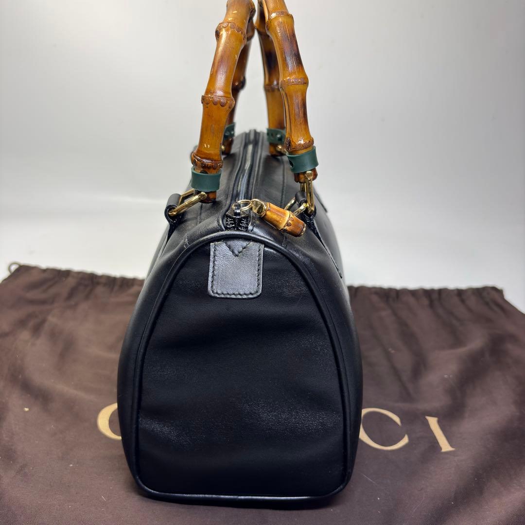 極美品　GUCCI グッチバンブーレザーミニボストン　2way ショルダーバッグ