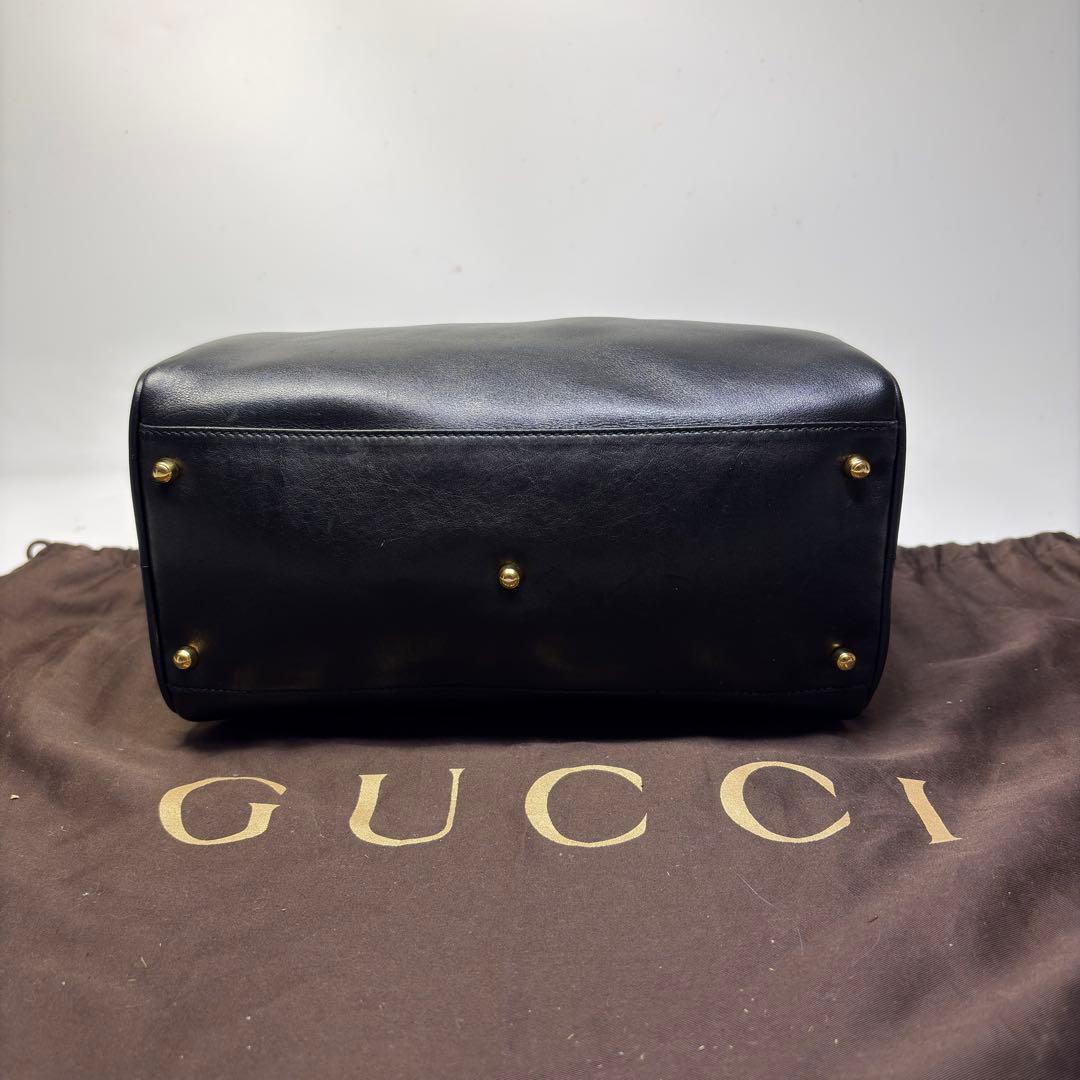 極美品　GUCCI グッチバンブーレザーミニボストン　2way ショルダーバッグ