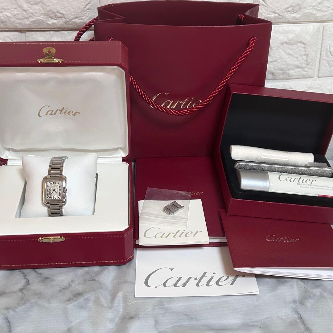 CartierカルティエタンクアングレースSMレディース腕時計　動作確認