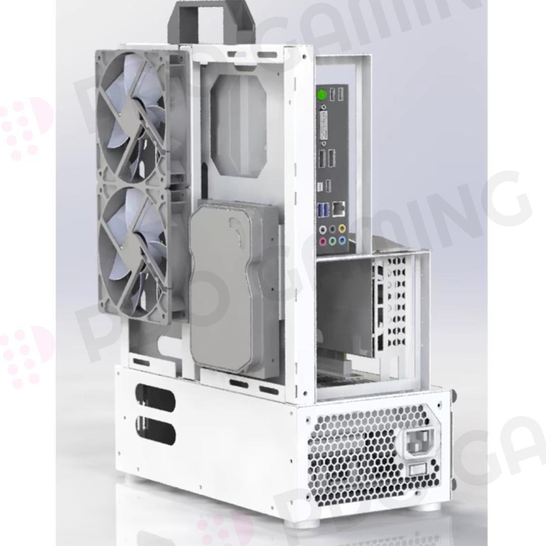 【新品】オープンフレームのPCケース 垂直ベンチ台 白 ATX