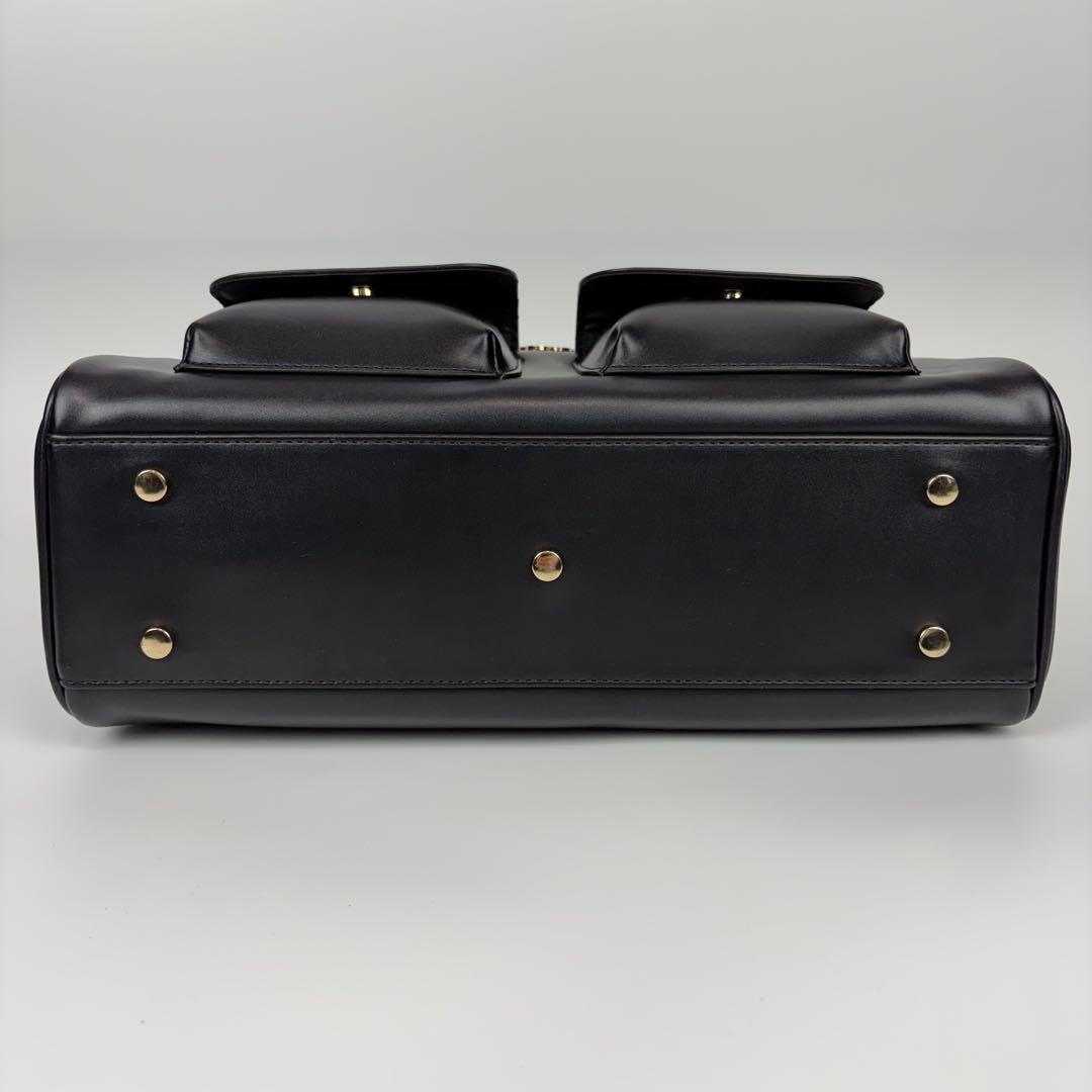 未使用✨マリークワント Wフラップポケット デイジー 2way ハンドバッグ 黒