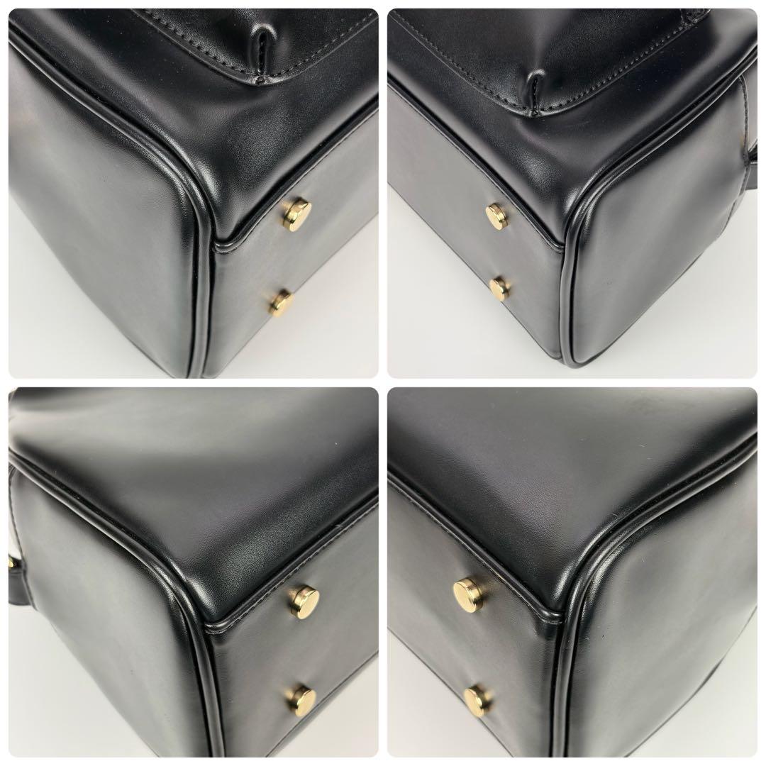 未使用✨マリークワント Wフラップポケット デイジー 2way ハンドバッグ 黒