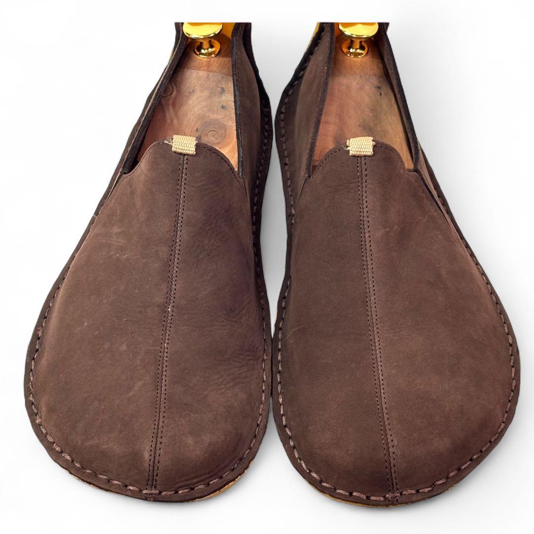 ヴィボ ベアフット 28.5 45 スエード モカシン スリッポン ブラウン