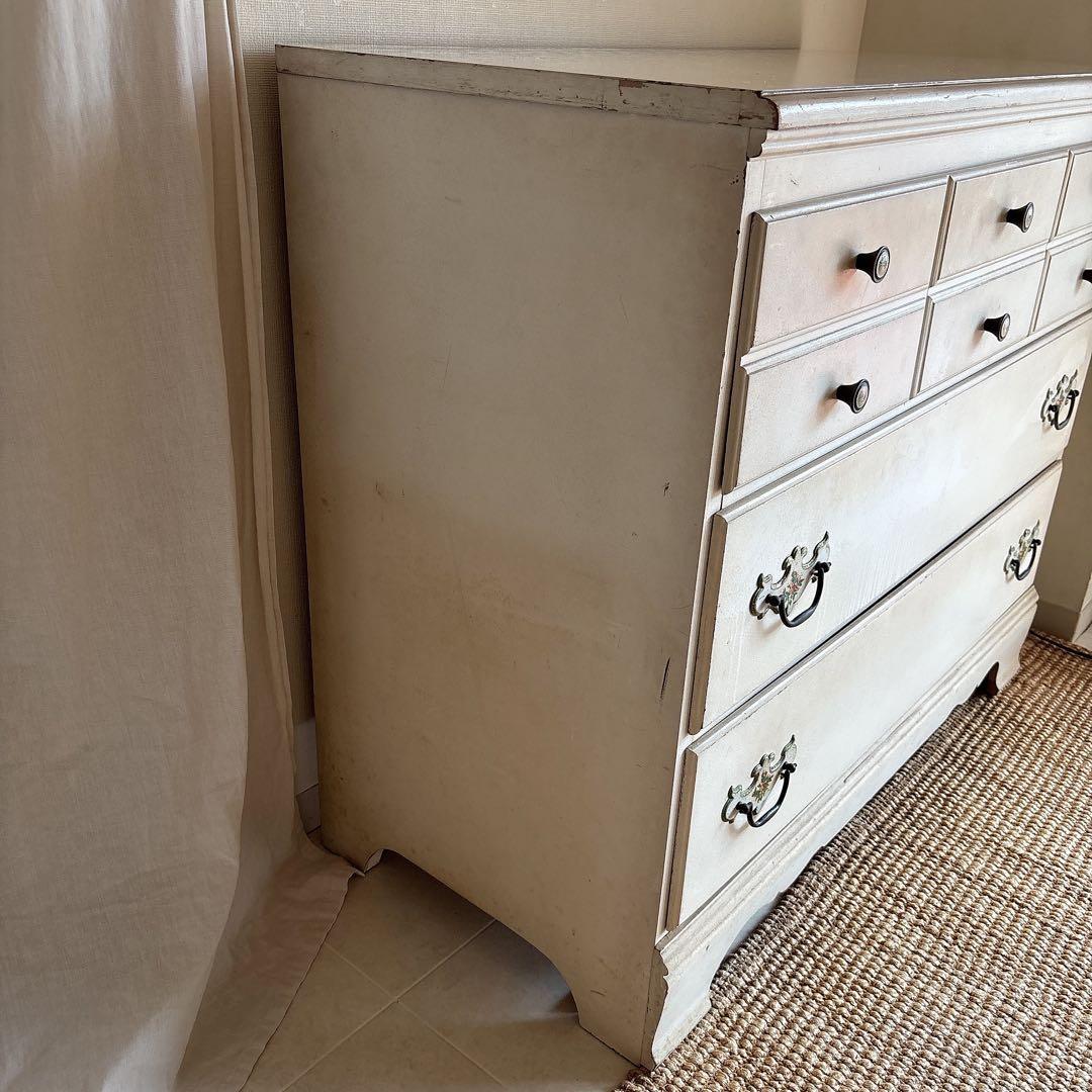 北欧　アンティーク　シャビーシック　チェスト　飾り棚　白家具　フレンチシャビー