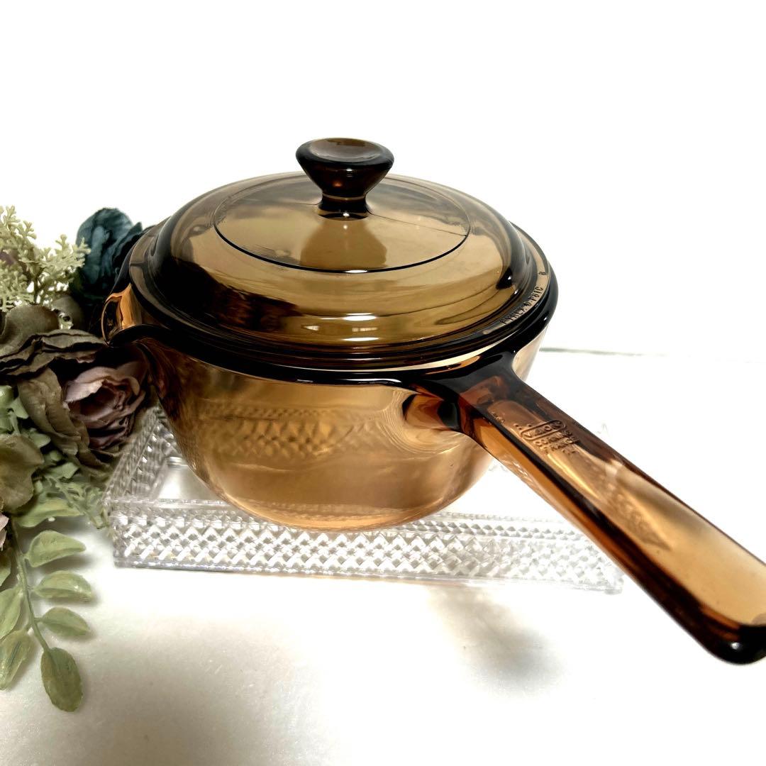 新品　フランス　パイロセラムビジョン　超耐熱ガラス片手鍋大　片手鍋小　フライパン