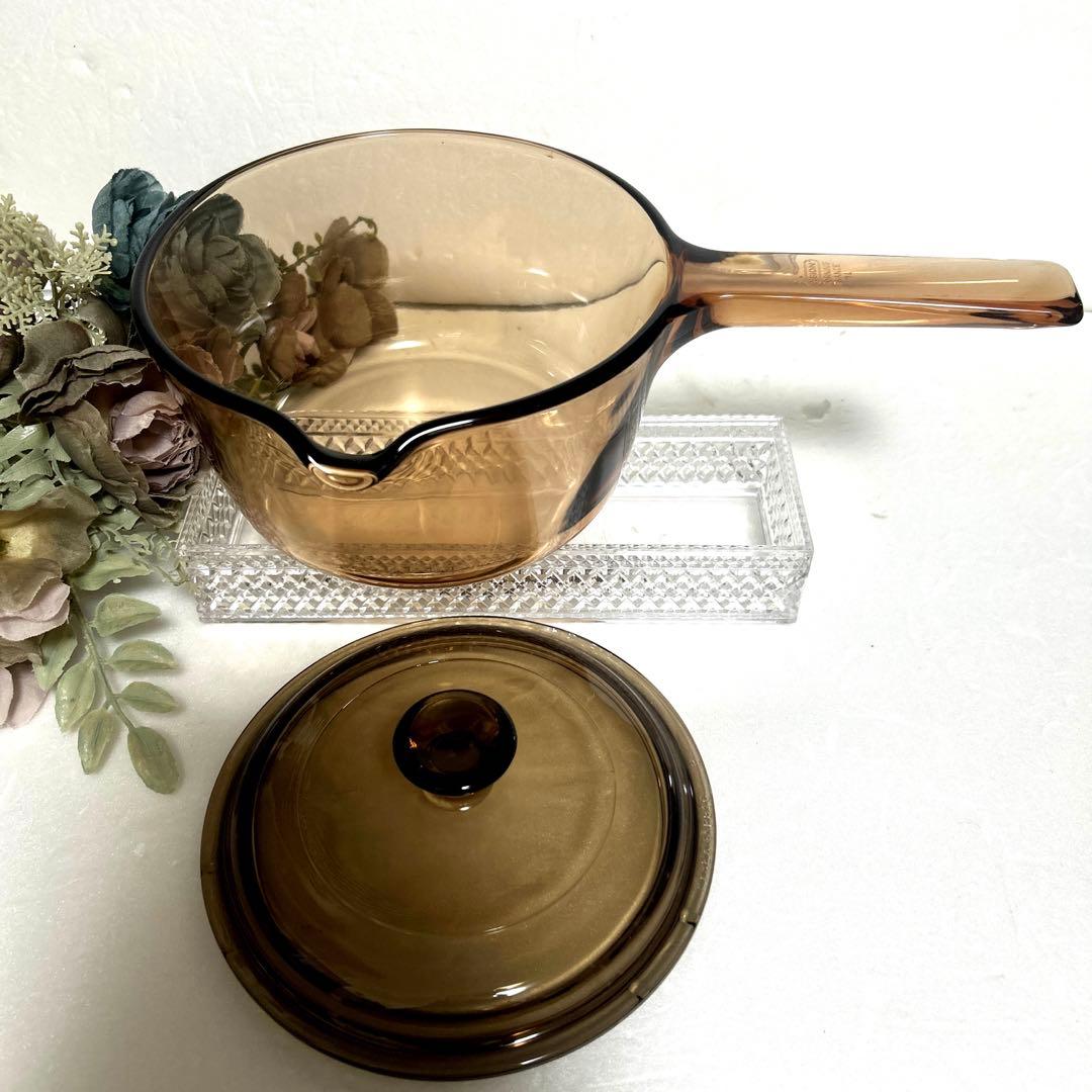 新品　フランス　パイロセラムビジョン　超耐熱ガラス片手鍋大　片手鍋小　フライパン