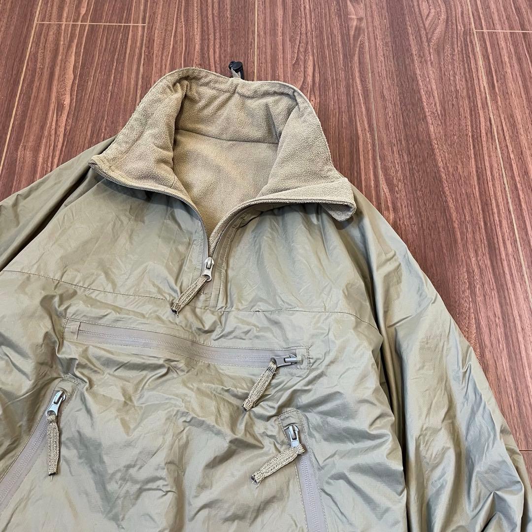 実物イギリス軍スモックパーカー古着ナイロンジャケットMLメンズ茶プルオーバー中古