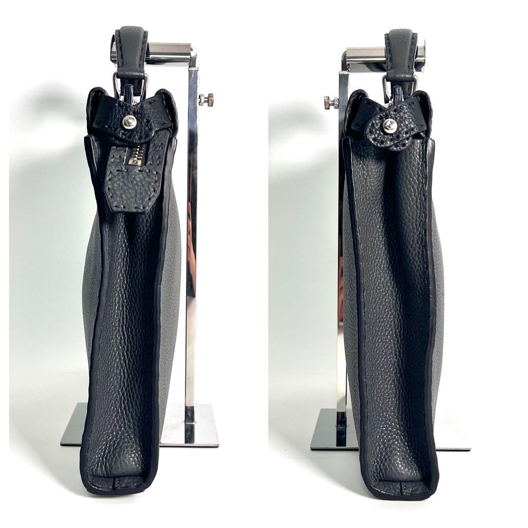 極美品 FENDI セレリア ピーカブー フィット ビジネスバッグ グレー 本革