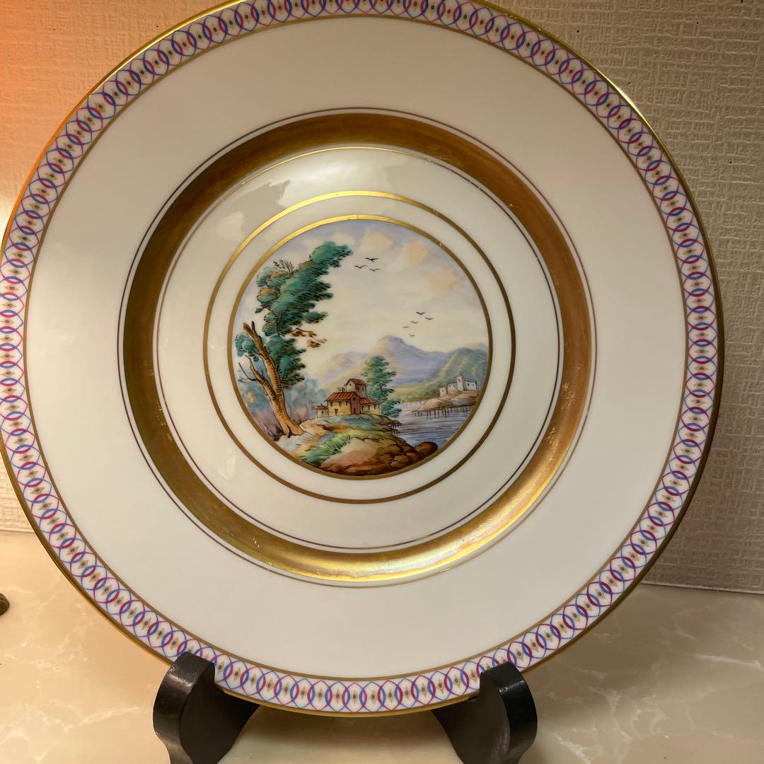 リチャードジノリ　シリーズは、インペロトスカーナ　手描き風景画・金彩　新品未使用