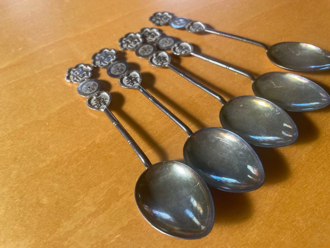 香港製　銀製スプーン5本セット　カトラリー　シルバー