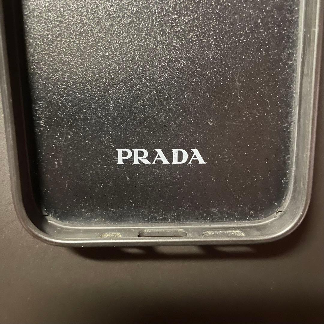 PRADA プラダ iPhone12mini ケース ブラック 三角ロゴ 金