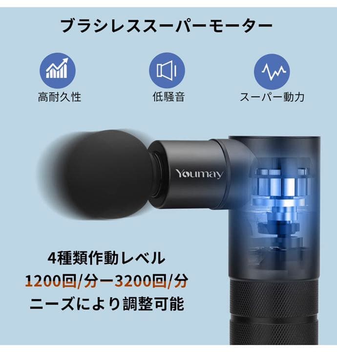 マッスルガン 超MINI  ハンディ振動マシーン 電動ドリルとリカバリーボール