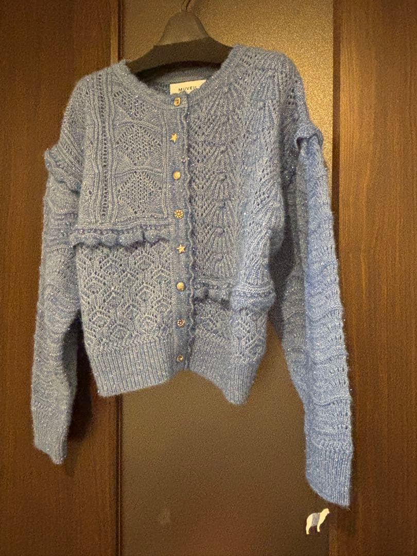 楽一番さま専用　MUVEIL ラメパッチワークカーディガン　未使用
