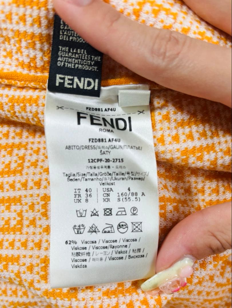 FENDI ロゴワンピース ドレス ノースリーブ 総柄