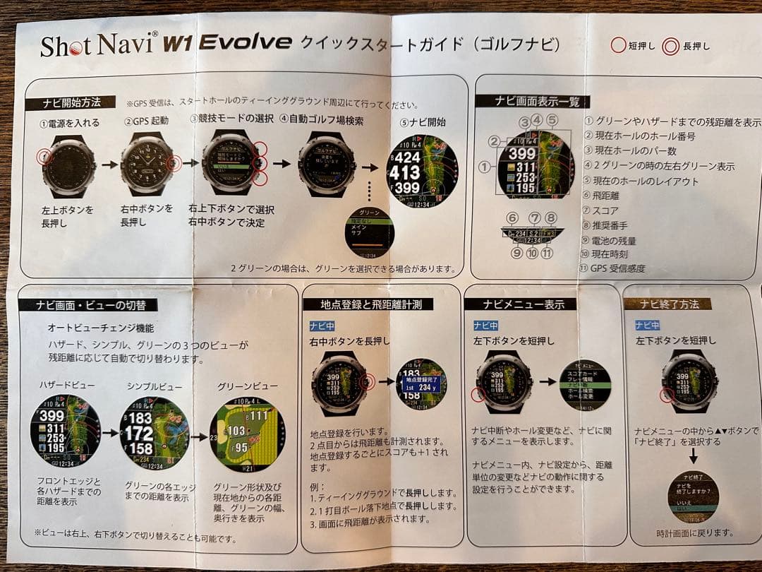2/1までお値下げShot Navi W1 Evolve ゴルフGPS ウォッチ