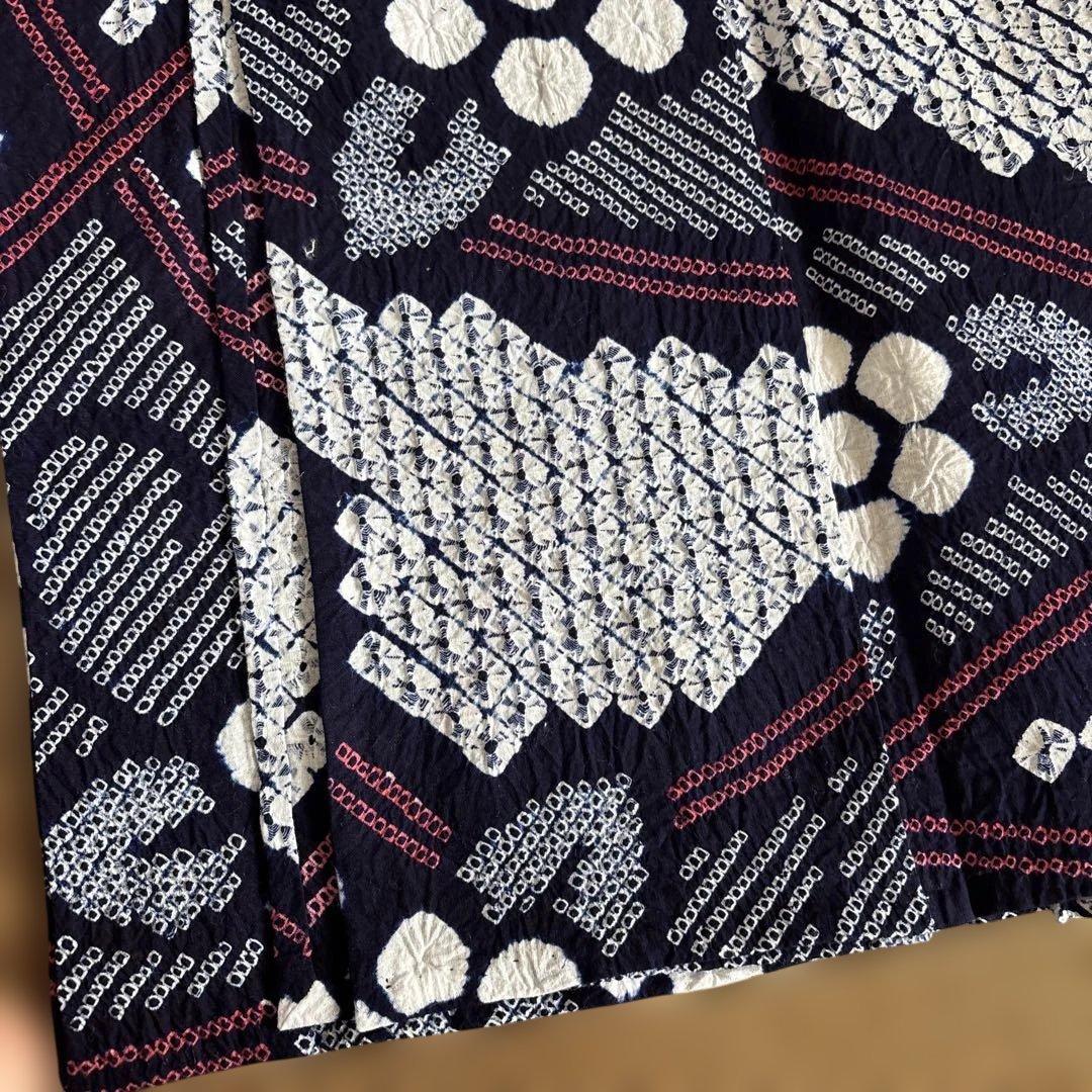 有松しぼり大胆かつ繊細な細かい絞り浴衣未使用品手縫い綿100%