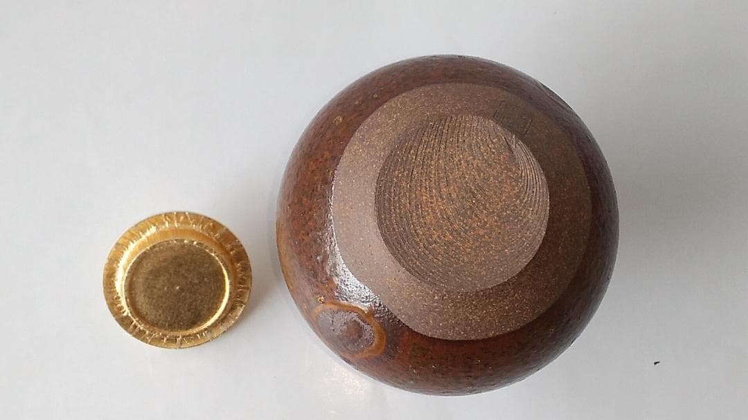 笹田有祥 作 摸 利休丸壺 茶入 唐物 大名物 仕覆 藤種緞子 共箱 栞 新品