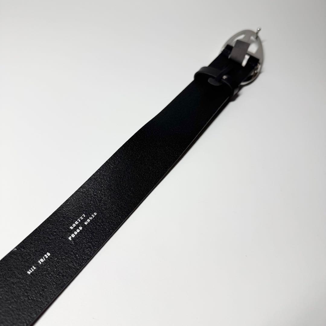 【極美品】DIESEL レザー　べルト ブラック ロゴ バックル