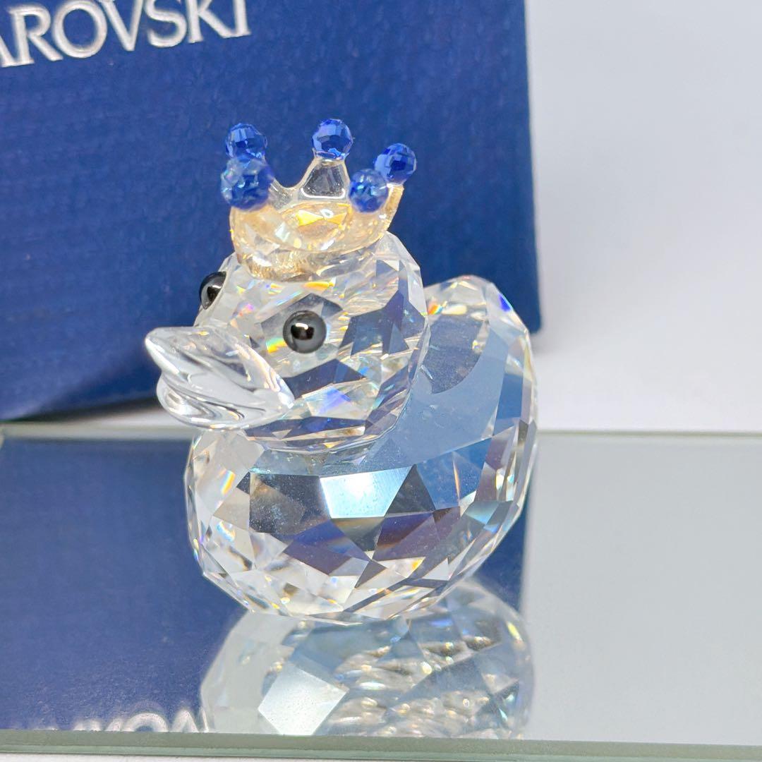 スワロフスキー ハッピーダック アヒル スワン 王冠 プリンス 置物