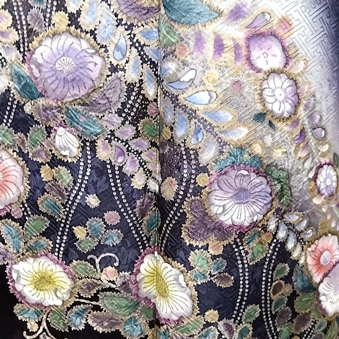 辻ヶ花 訪問着セット 辻が花 セット 袋帯 トールサイズ 紺 辻ケ花