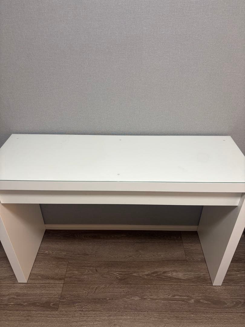IKEA MALM ドレッサー ホワイト 120x41 cm ガラス天板付き