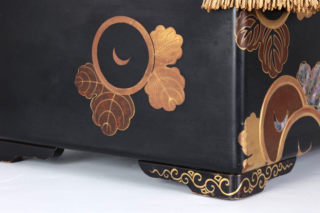 極上 黒漆塗金蒔絵螺鈿細工 見台 経台 経机 仏具 仏教美術 古美術 骨董品 漆