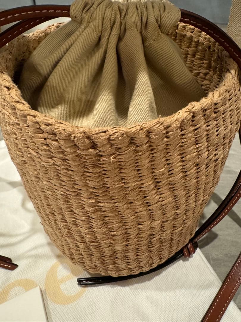 ノ*送様 【 正規品 】 chloe クロエ WOODYスモールバスケット カゴ