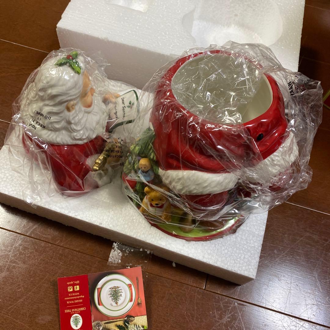 Spode クリスマスツリー サンタクロース クッキージャー　新品
