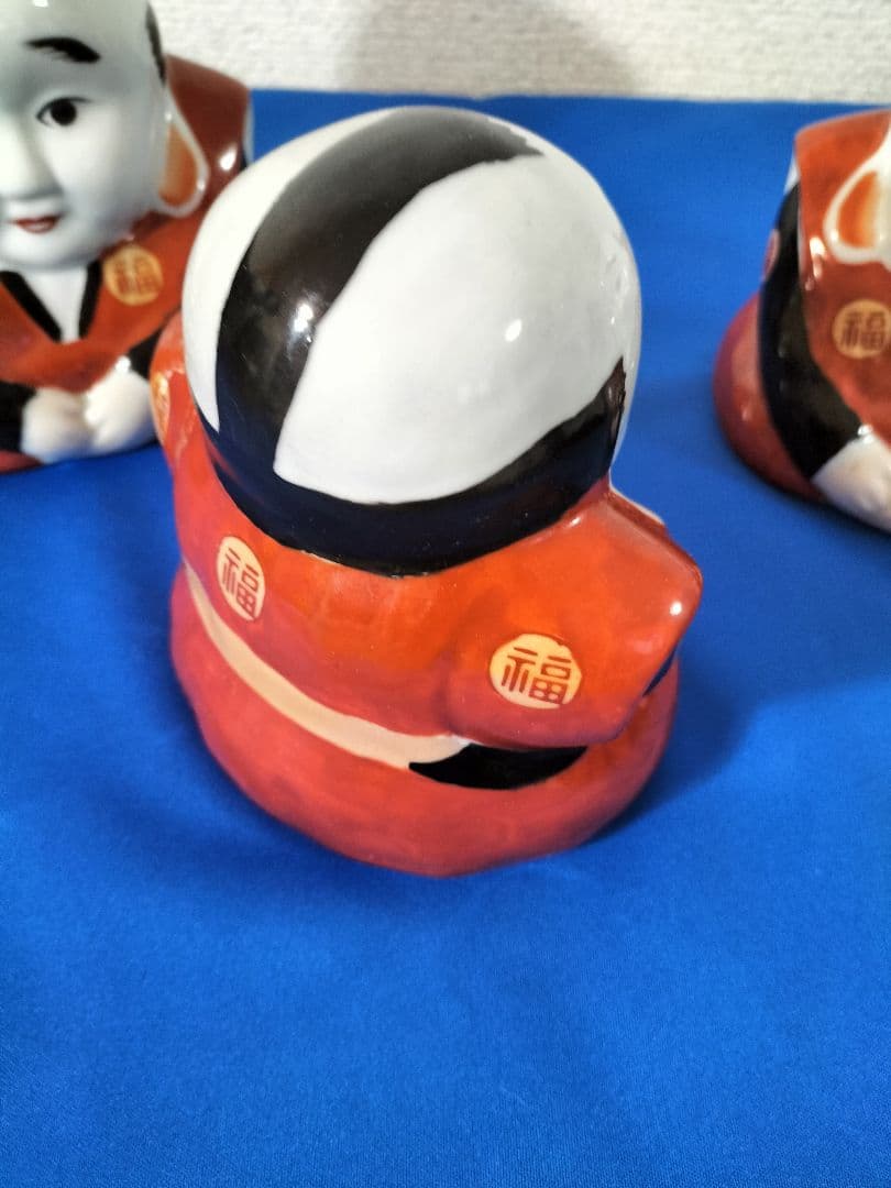 福助人形　置物　縁起物昭和レトロ3体　最終値下げ