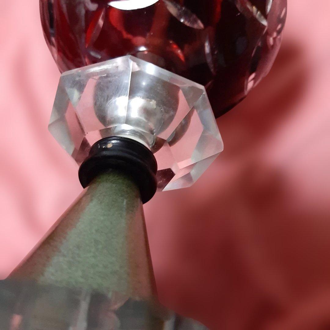 レトロ◆江戸切子硝子ランプ◆オイルランプ型ステンドグラス