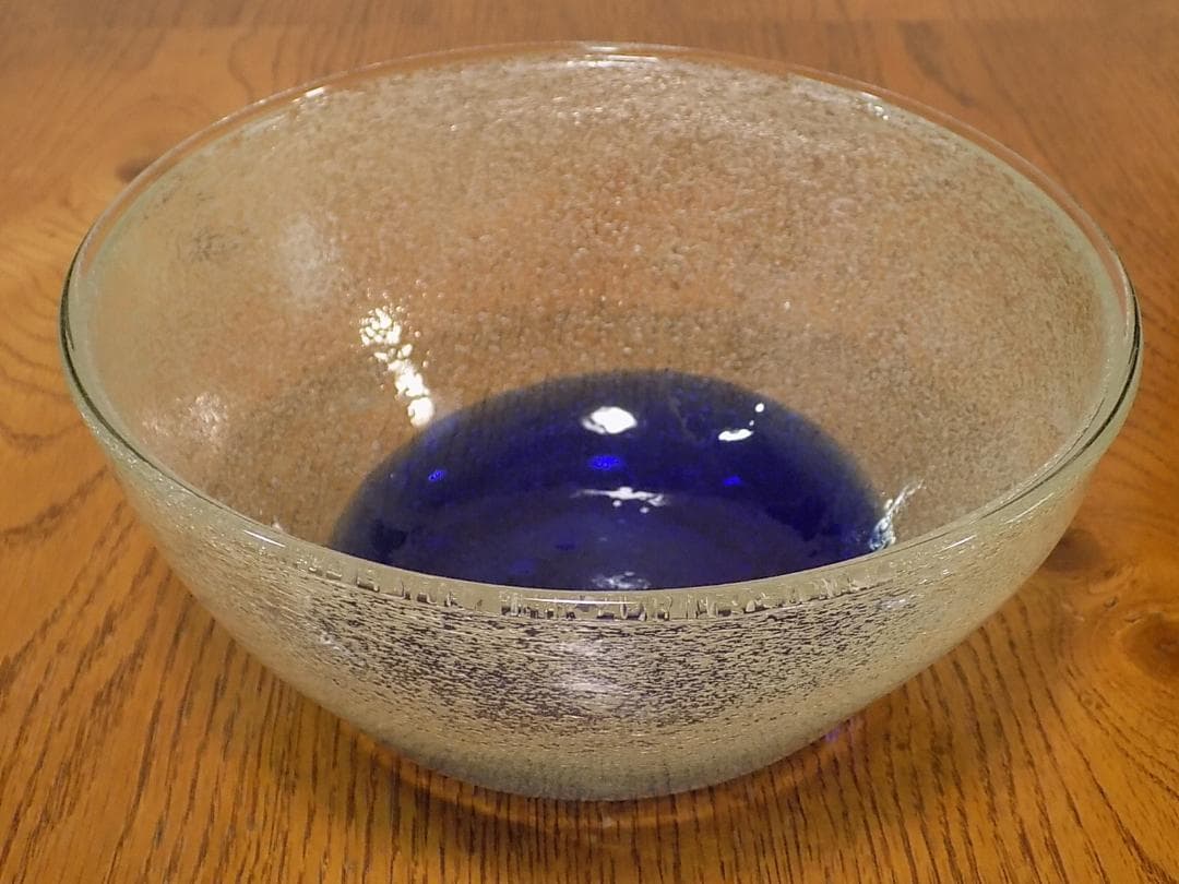 稲嶺盛吉　吹きガラス大鉢　サラダボウル　ほぼ新品　刻印有 沖縄ガラス