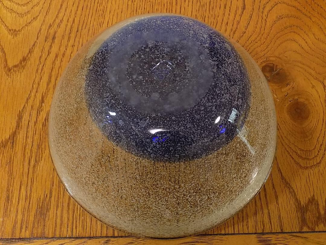 稲嶺盛吉　吹きガラス大鉢　サラダボウル　ほぼ新品　刻印有 沖縄ガラス