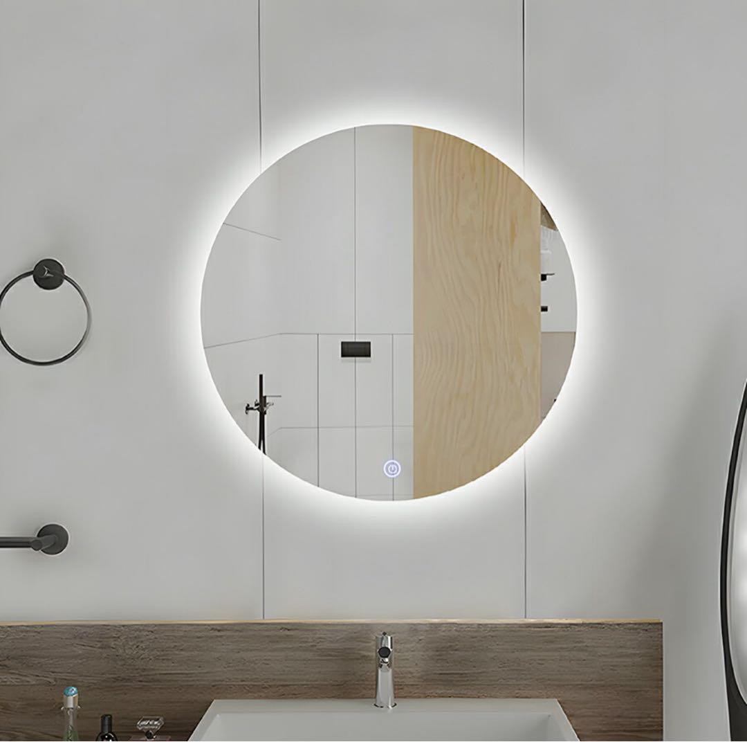 D*W様 【未使用】直径80cm 大型LEDミラー調光可・浴室/洗面所 壁掛け