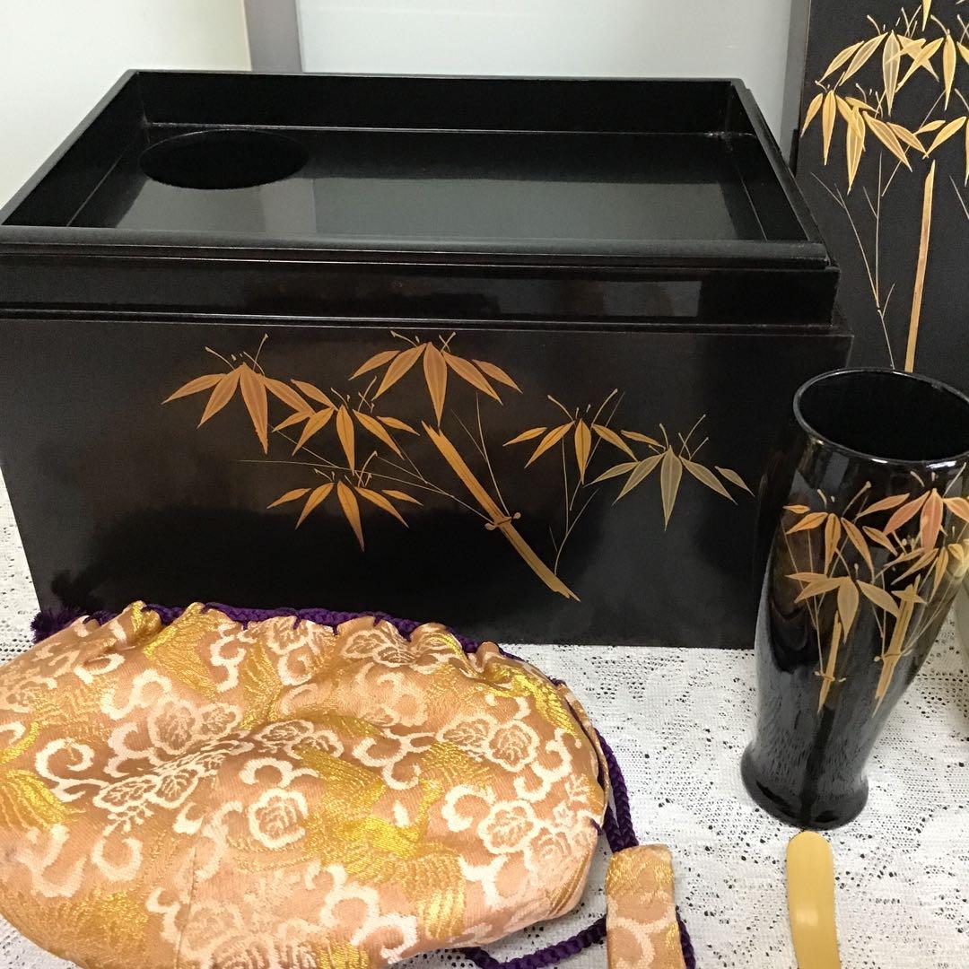 茶箱　竹　蒔絵　一揃え　セット