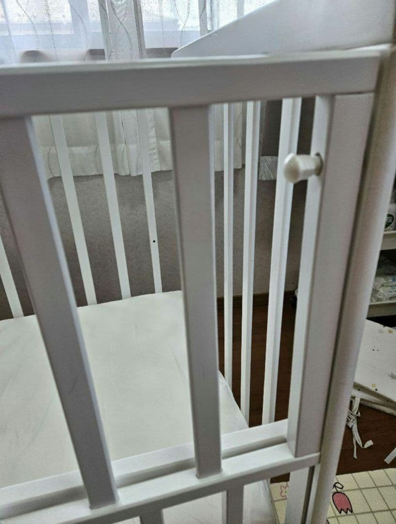 【再出品】木製ベビーベッド ホワイト