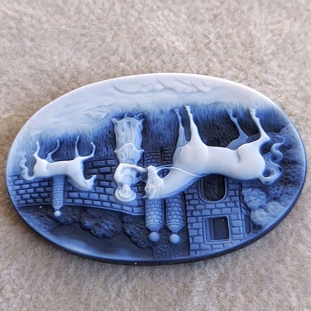 馬と女性　メノウ　カメオ　ルース