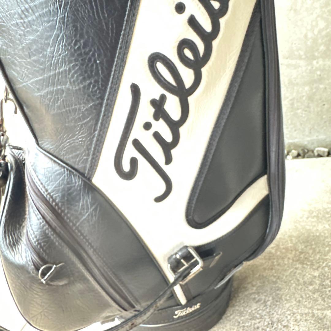 Titleist キャディバッグ ブラック/ホワイト革