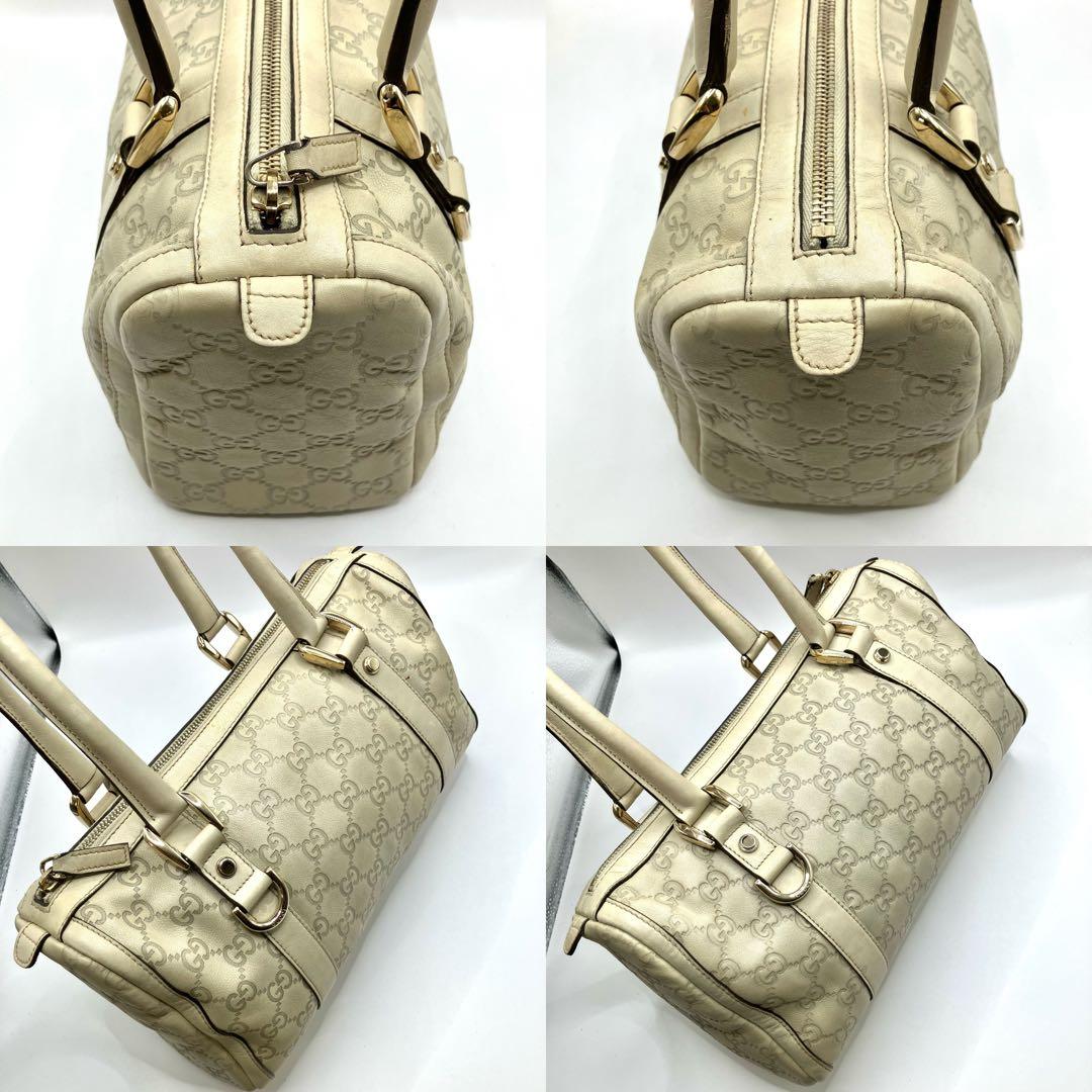 GUCCI グッチ ミニボストンバッグ ハンドバッグ グッチシマ アイボリー