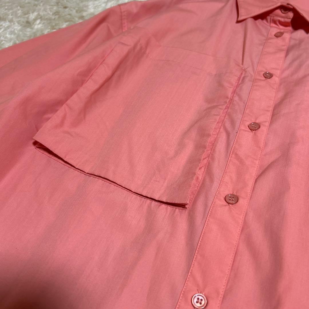 【新品未使用】トーマスマグパイ シャツ ブラウス 襟にロゴ ピンク ノンアイロン