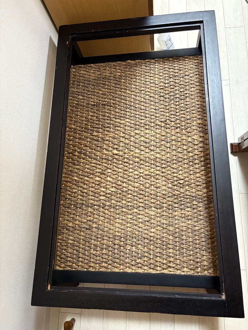 PERFORMAX ガラス天板 ローテーブル ウォーターヒヤシンス家具