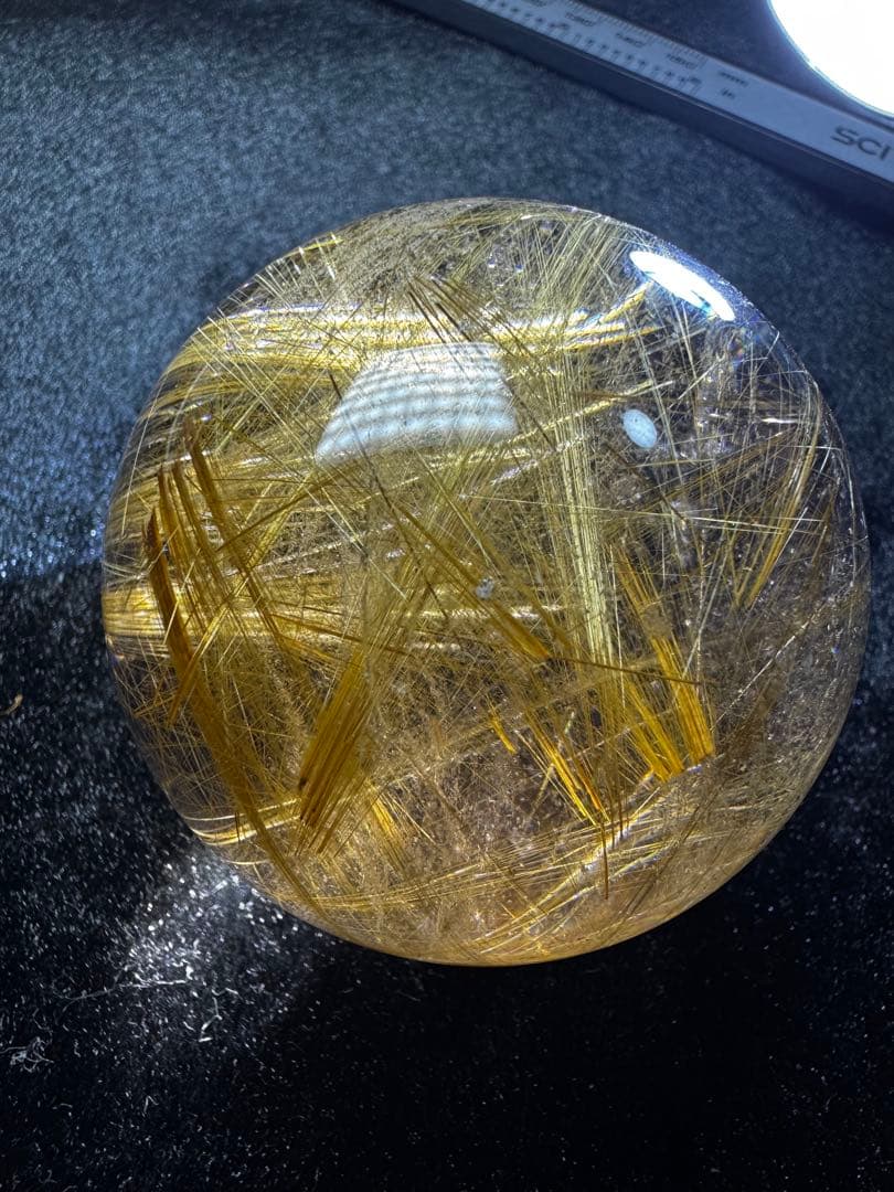 最高級 ゴールドルチル大玉 6cm 金線密集 極上透明コレクション