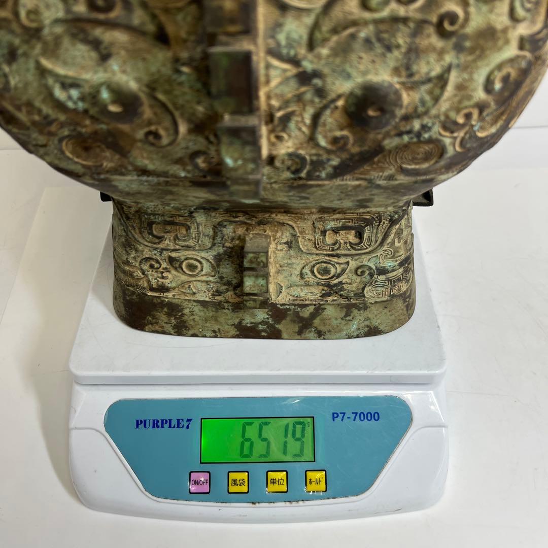 中国古玩　古銅大花瓶　6519g/高さ40㎝　東Y8-0128⑤トヒカ