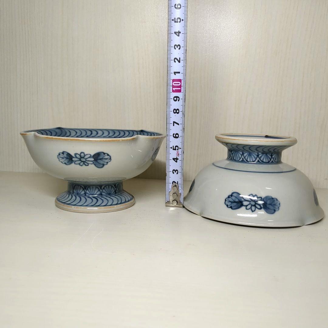 佐藤走破　走破窯　六代　佐藤走破作　染錦菊牡丹文　高杯小鉢５個